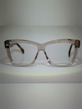 Scribble. Smoke Clear Oversized Square Women's Glasses.